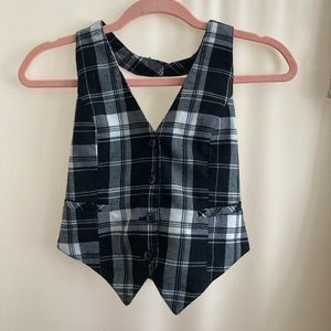 Vintage Y2K Plaid Halter Vest